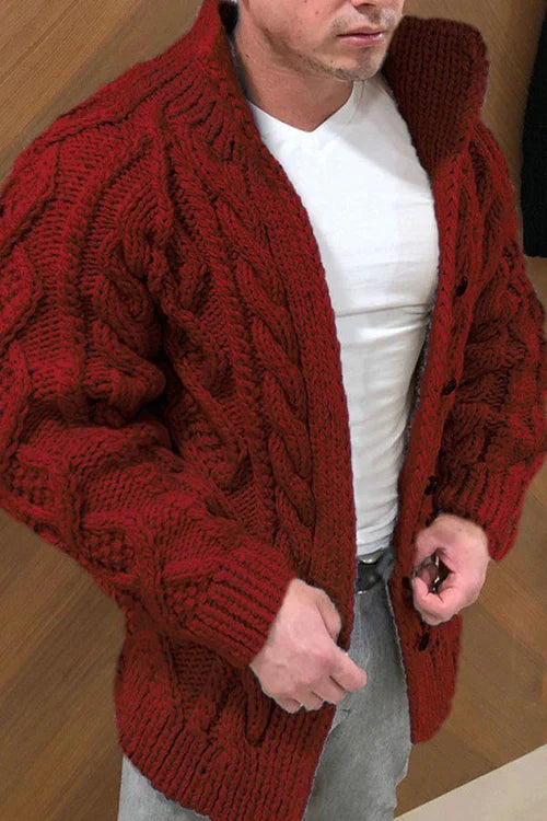 WW | Herrenstrickjacke mit Stehkragen
