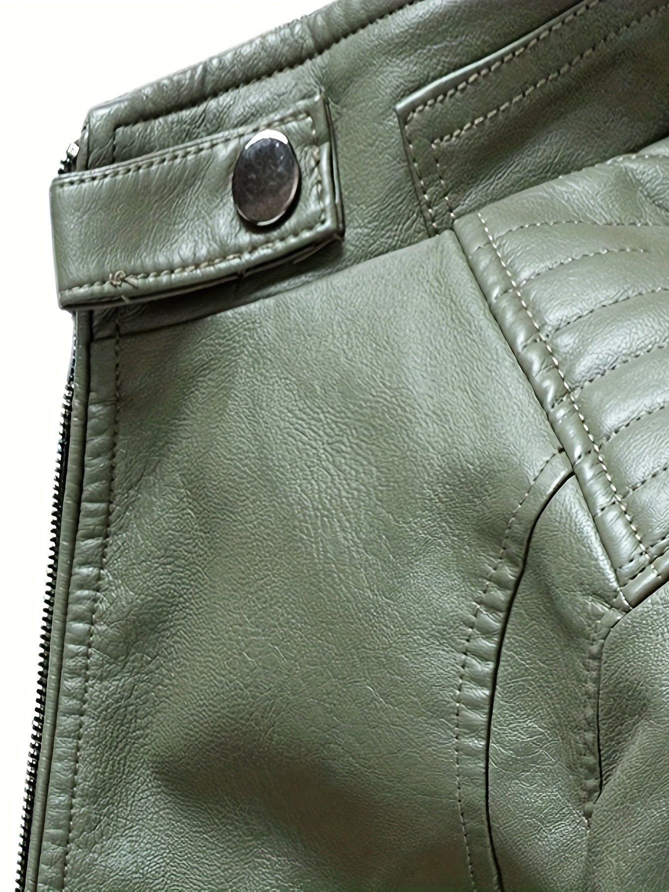 WW | Stylische Lederjacke mit Reißverschluss Taschen