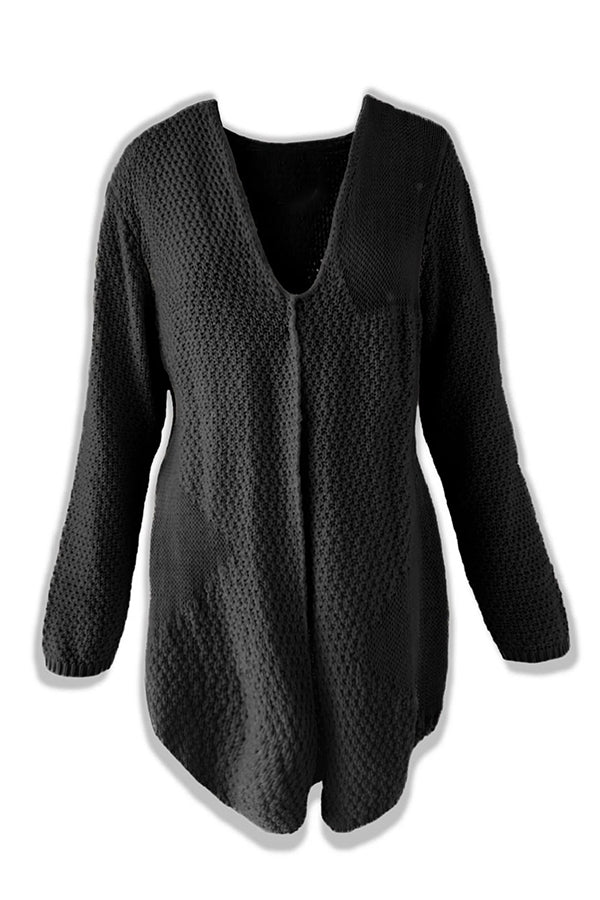 WW | Cozy knitted mid-length cardigan with long sleeves