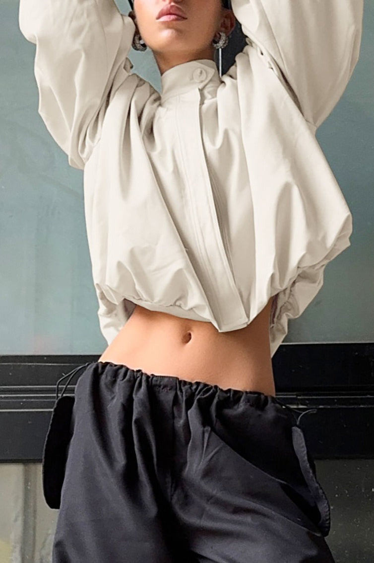 WW | High Collar Puff Sleeve Jacket