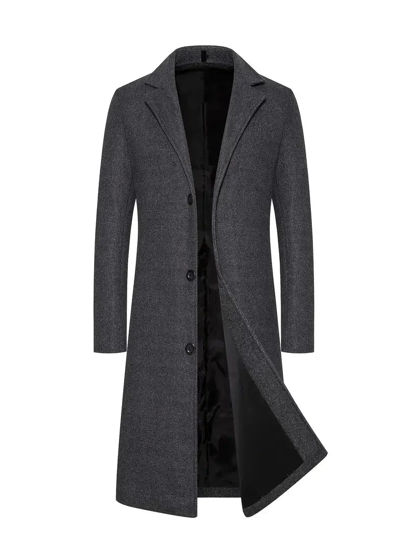 WW | Men's Modern Long Coat With Stylish Cut