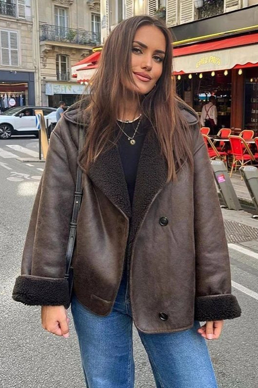 WW | Lammfell gefütterte lockere Jacke