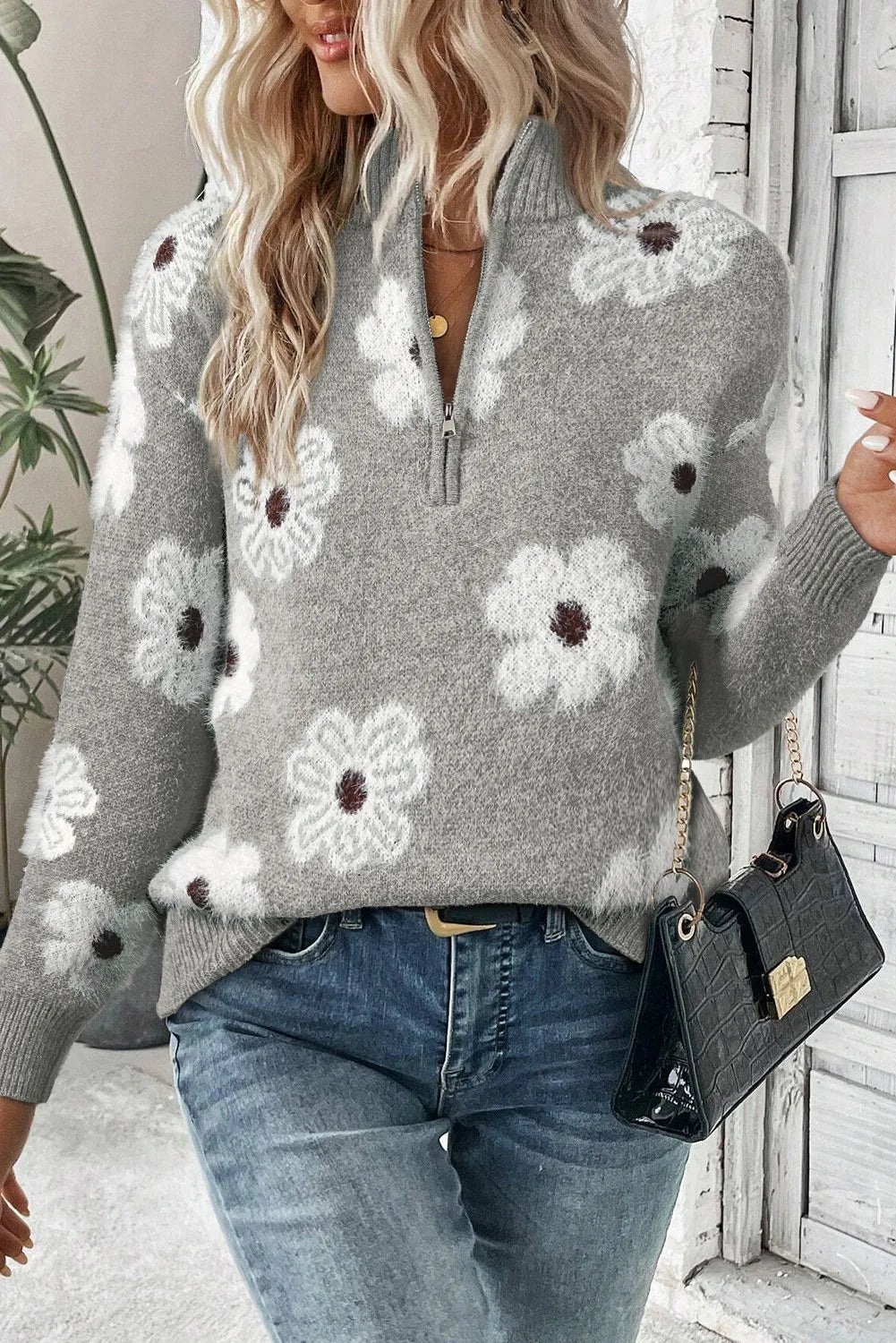 WW | Pullover mit Blumenmuster für Frauen