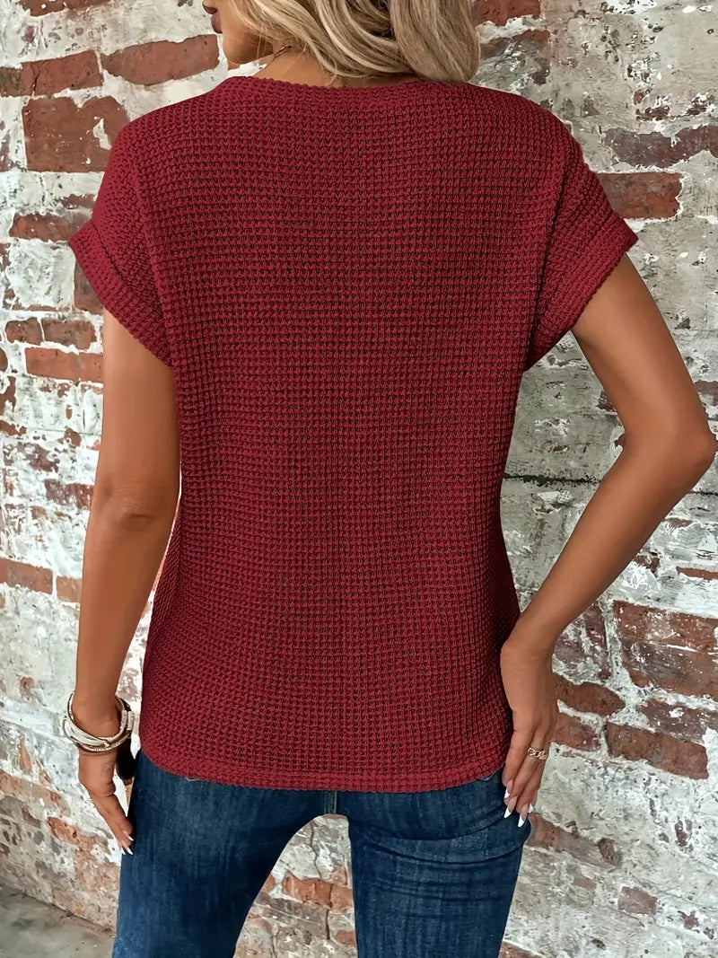 WW | Geknotet gestrickter Top mit Front für Damen