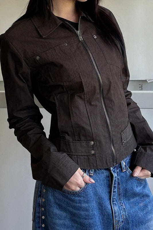 WW | Up Solid Color Utility Jacket