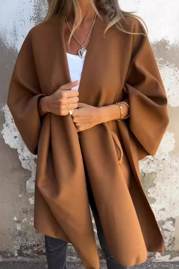 WW | Loose V-Neck Cape Coat