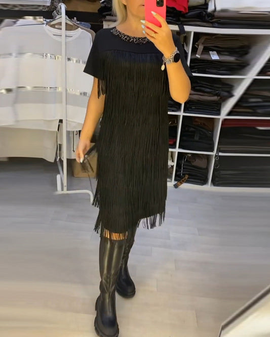 WW | Chic Shift Dress with Tassels