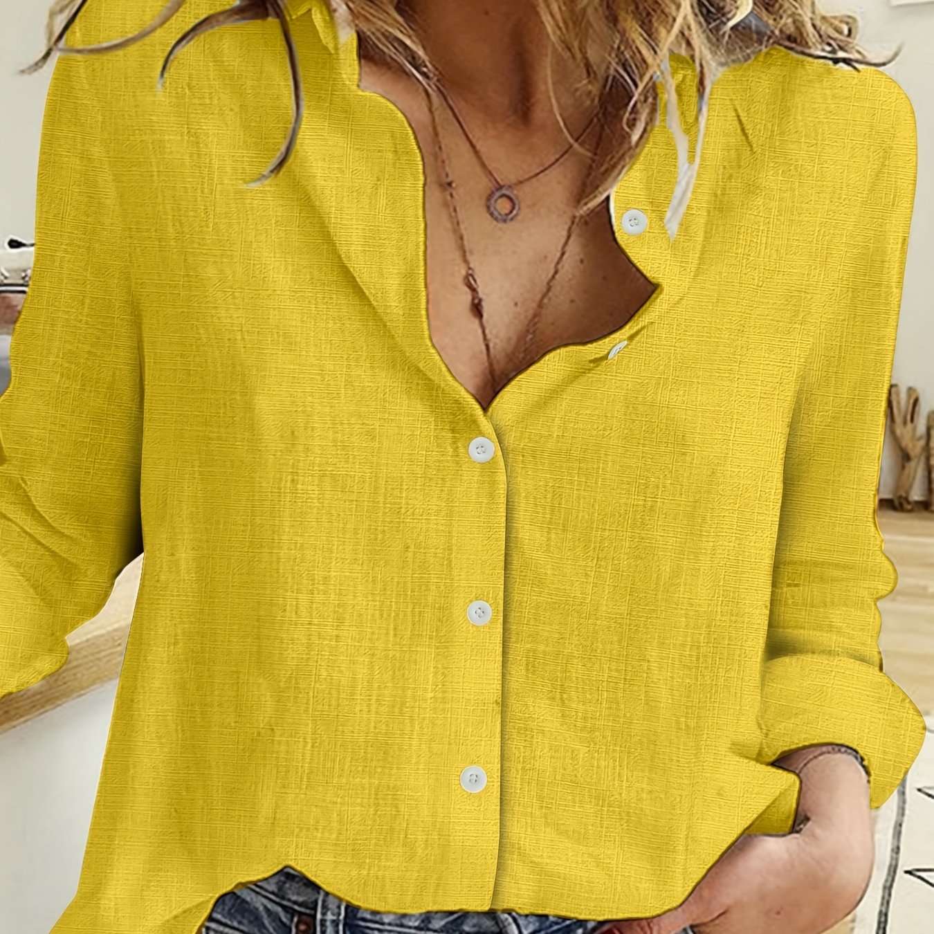 WW | Casual Linen Long-Sleeve Shirt