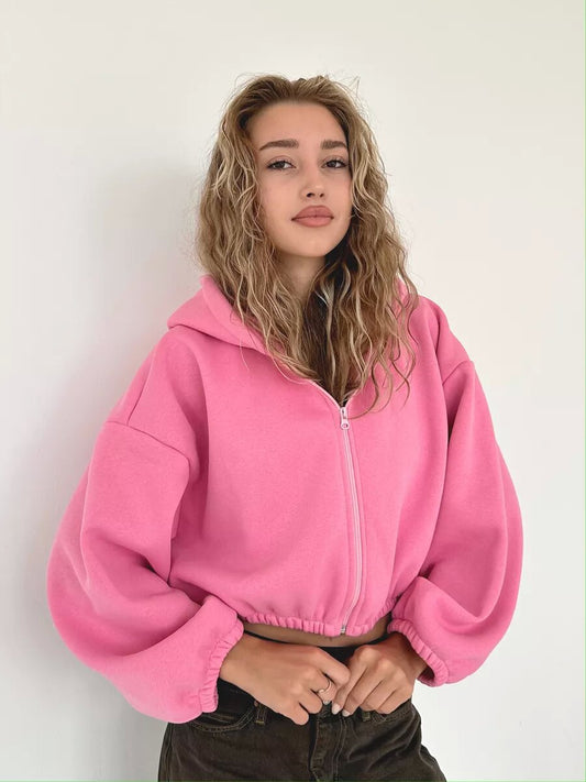 WW | Casual, lightweight, short sports hoodie jacket