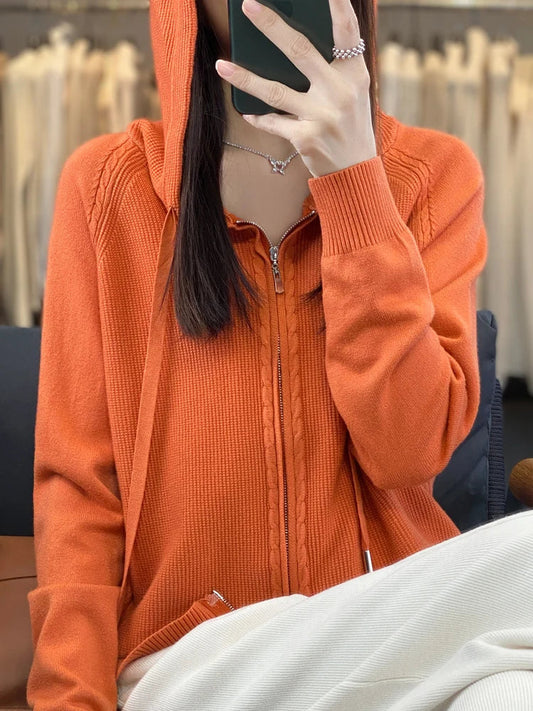 WW | Luxuriöser Kapuzen-Cardigan