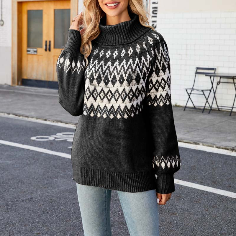 WW | Geometrischer Strickpullover mit Trendigem Muster