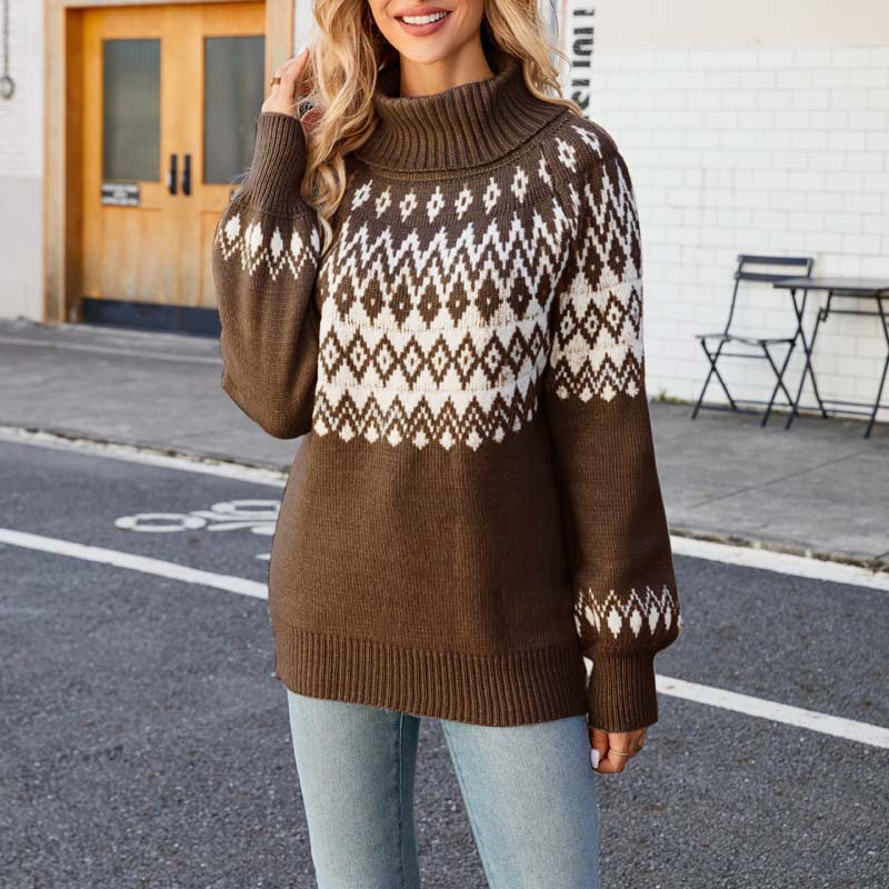 WW | Geometrischer Strickpullover mit Trendigem Muster