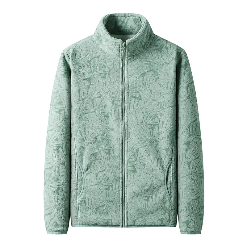 WW | Women's Fleece Jacket with Leaf Print