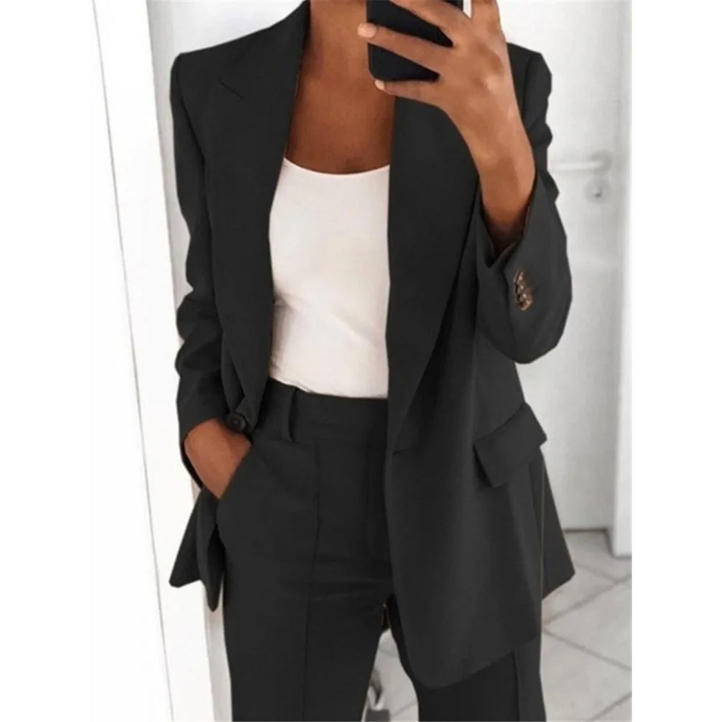 WW | Ausschnitt Langarm Büro Damen Blazer