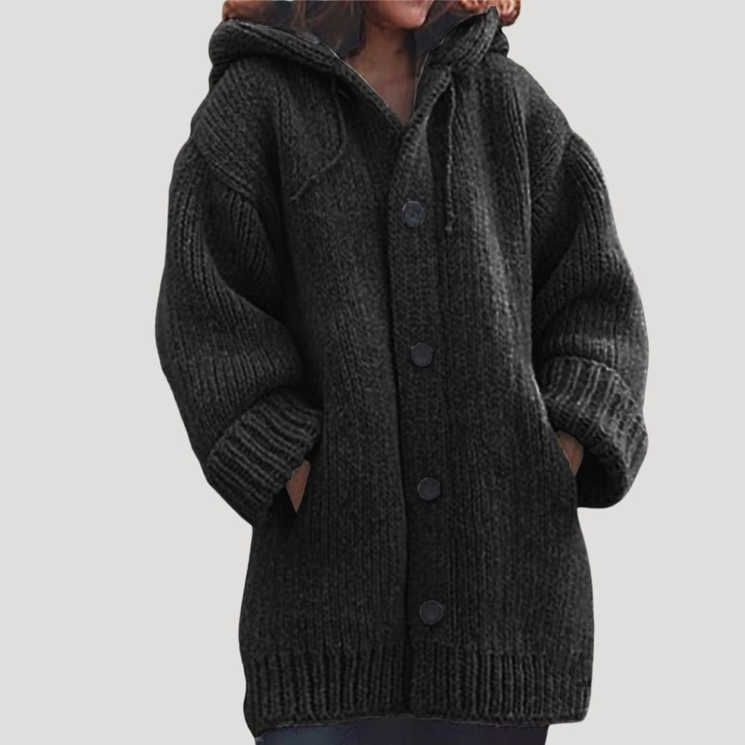 WW | Damen grob gestrickter Wollwintermantel