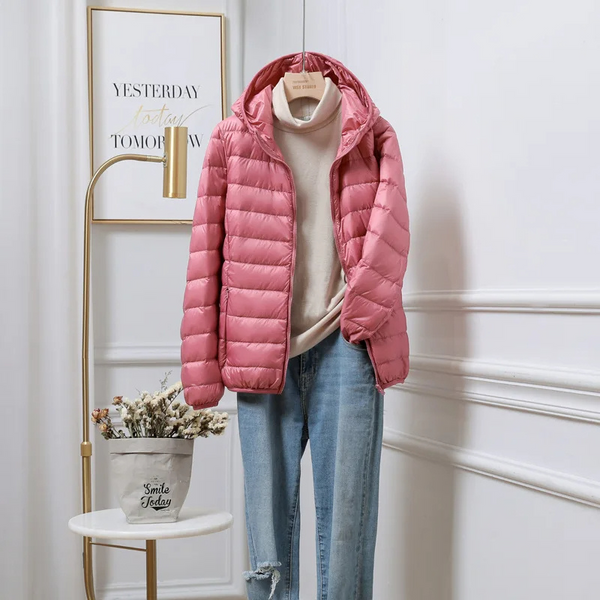WW | Lightweight Puffer Jacket Hooded Zipper Casual Outerwear