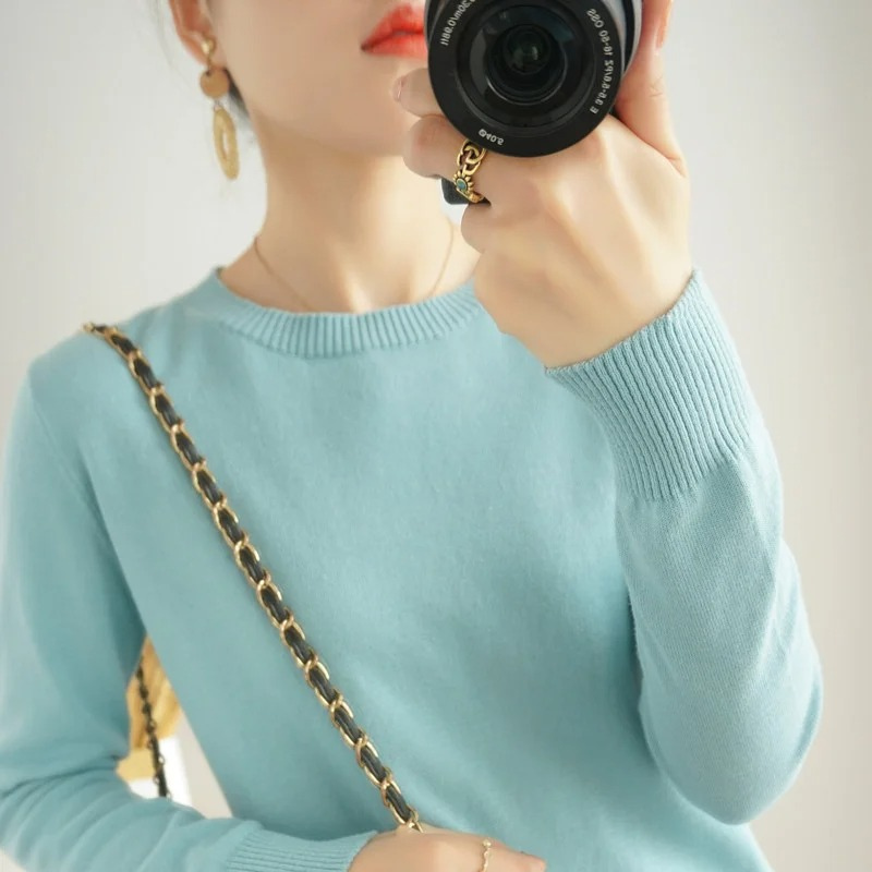 WW | Cashmere Pullover Damen Klassischer Rundhals, Weich & Atmungsaktiv