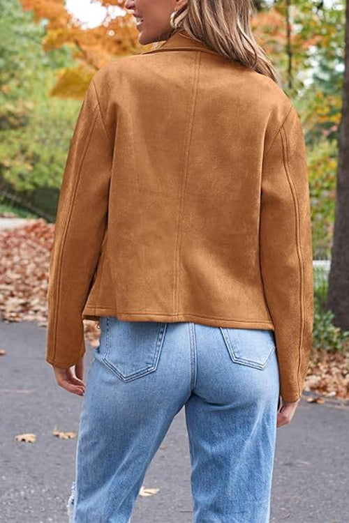 WW | Up Pocketed Faux Suede Motorcycle Jacket (in 7 Colors)