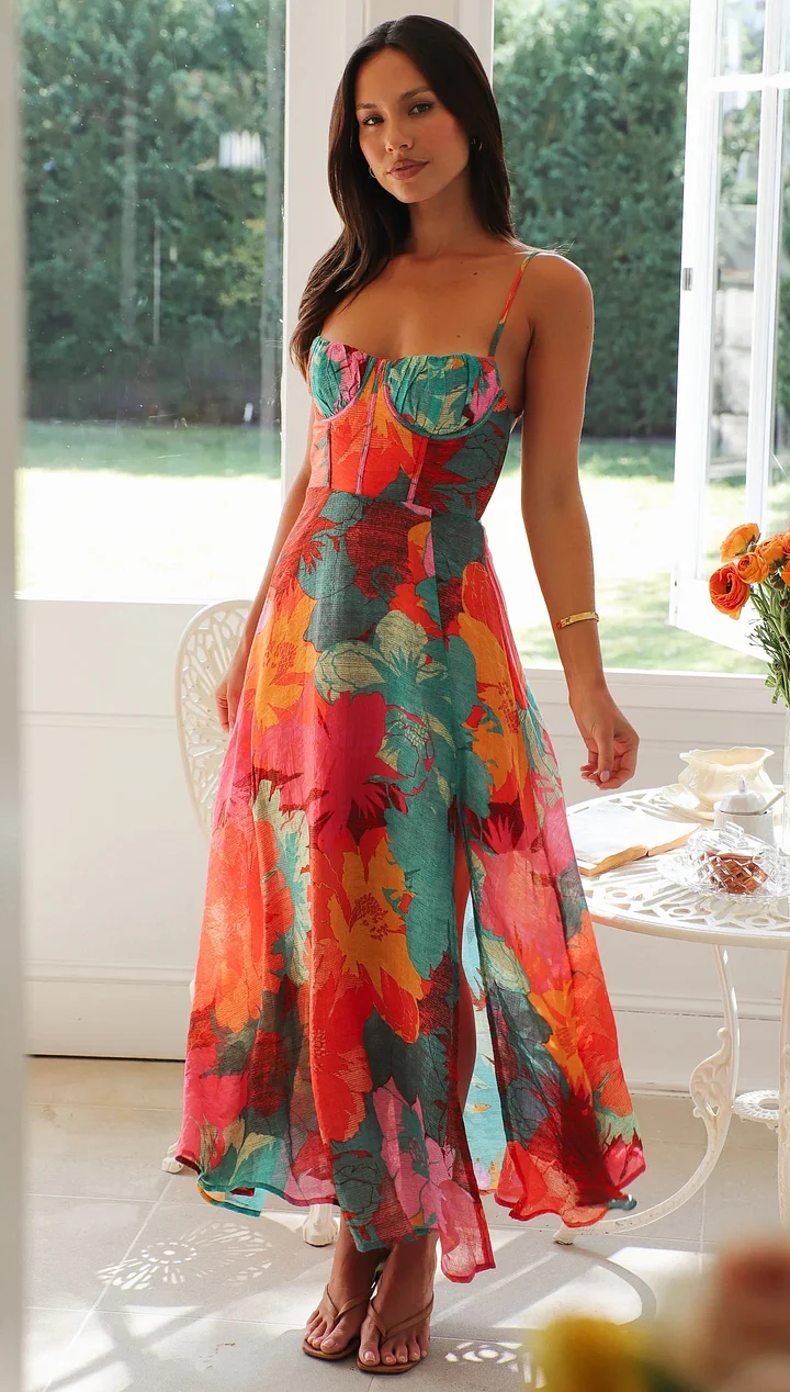Women's Spaghetti Strap Floral Print Dress – Sexy and Stylish