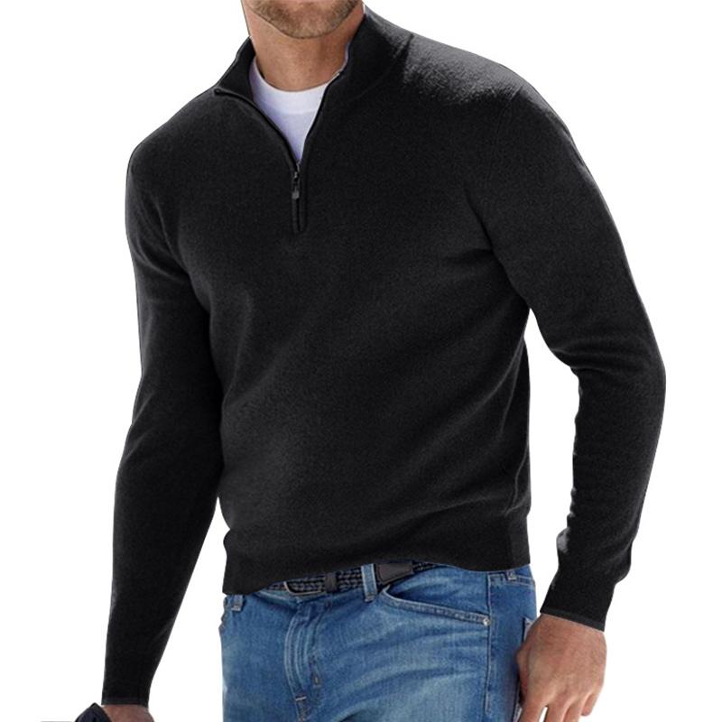 WW | Klassischer Herren-Pullover mit Reißverschlusskragen