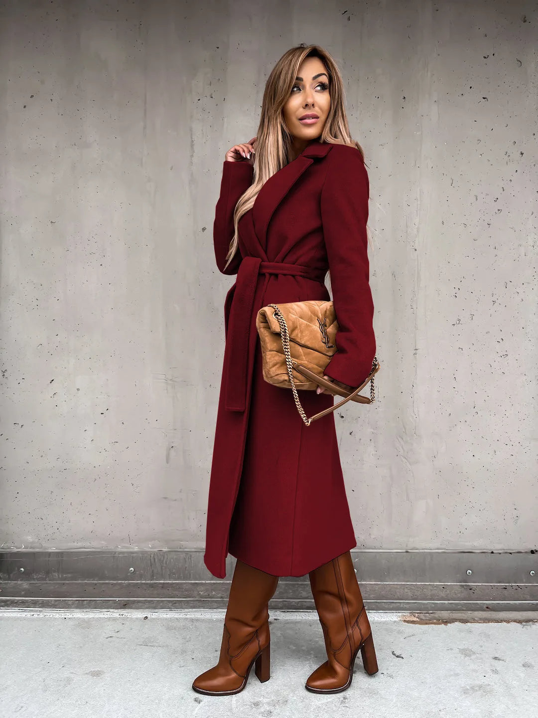 WW | Stylish Women's Wool Blend Jacket With Belt