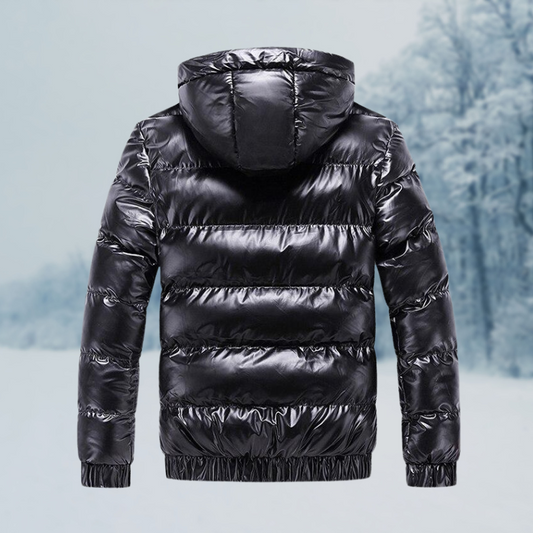 WW | Stylische Glänzende Pufferjacke mit Kapuze für Herren