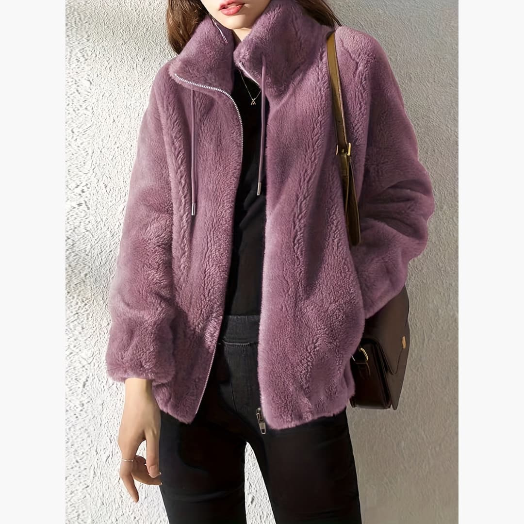 WW | Damen Teddyjacke Warm Und Lässig Mit Reißverschluss