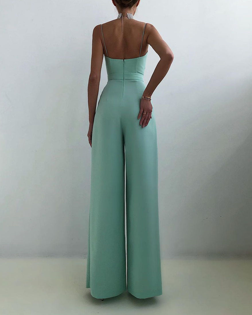 Rebecca – Straight-leg overall with a high waist and delicate straps