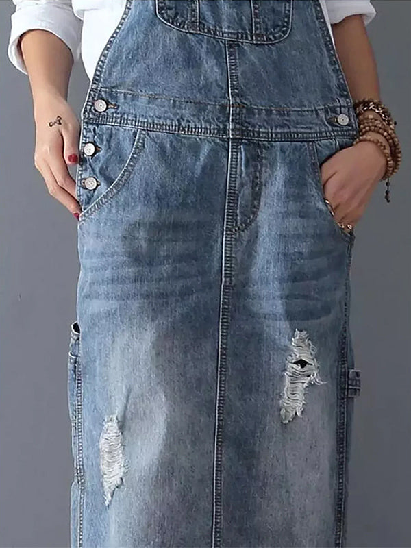 WW | Lässiges Denim-Latzkleid