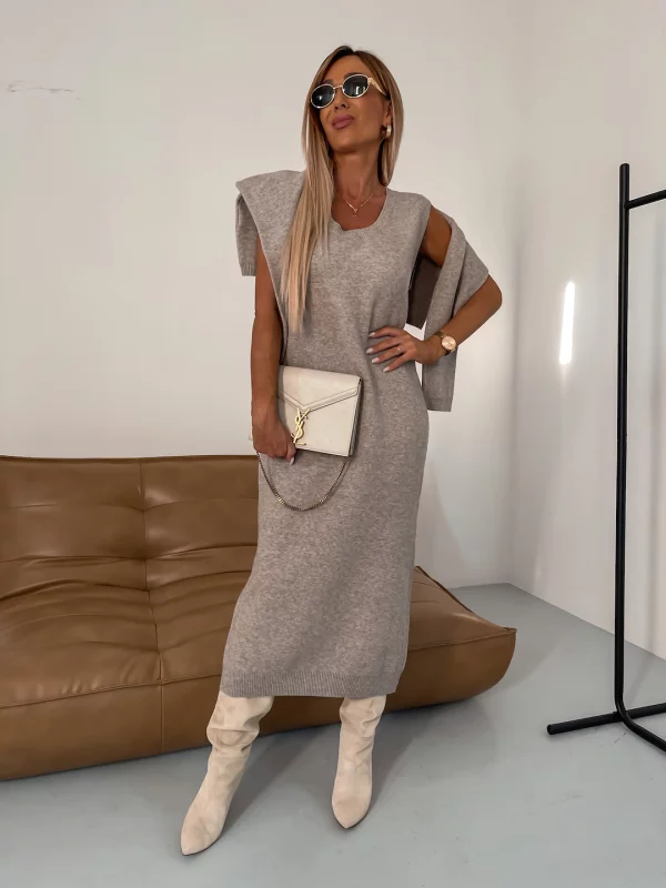 Elegant midi dress and turtleneck set