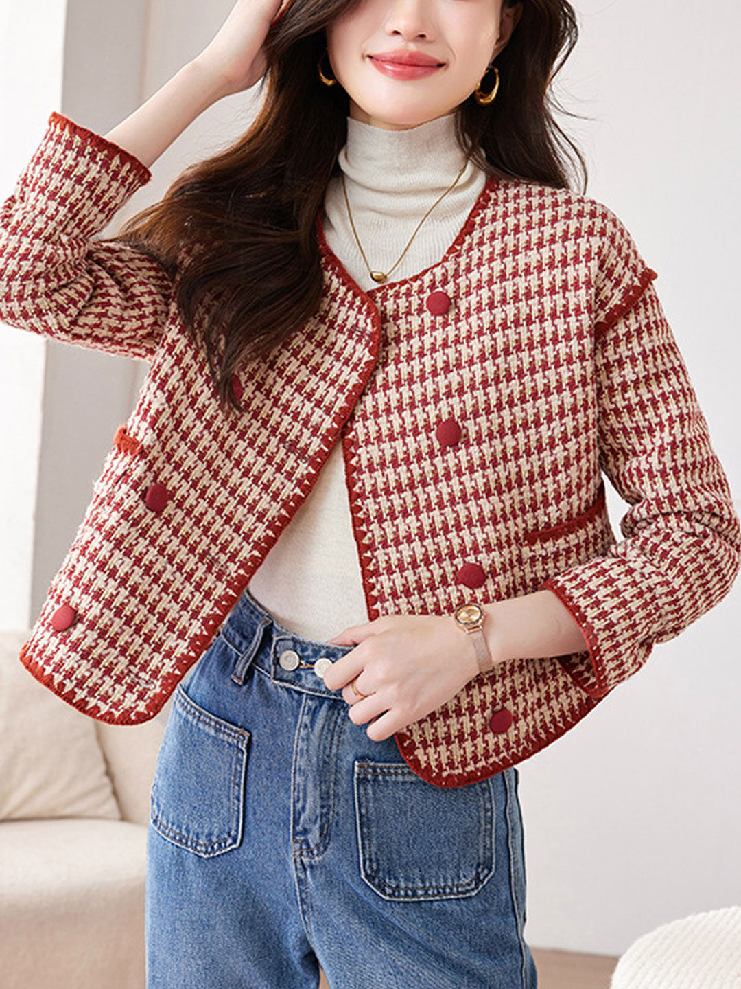 WW | Classic Round-Neck Tweed Jacket
