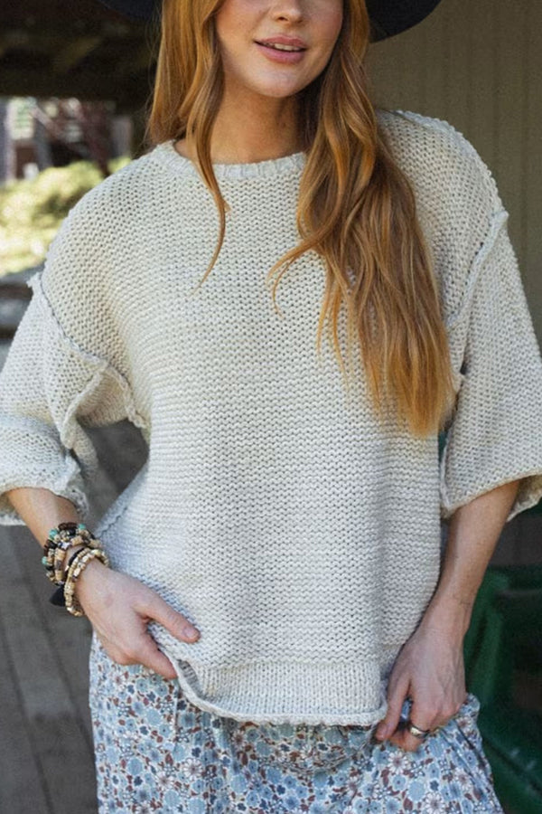 WW | Cozy chunky knit sweater with a round neck