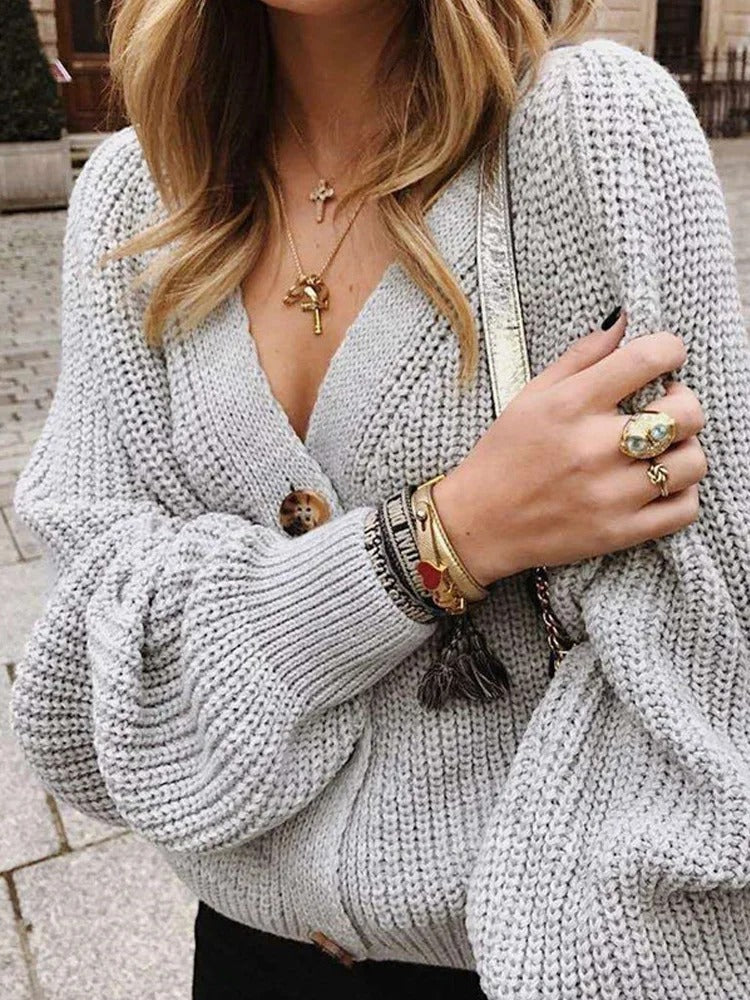 WW | Women's cardigan with puff sleeves