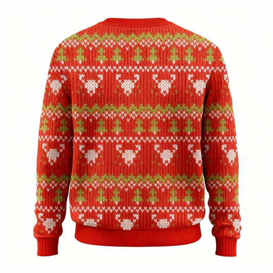 WW | Lustiger hässlicher Weihnachtspullover für Männer & Frauen - Bunter Weihnachtsmann-Druck