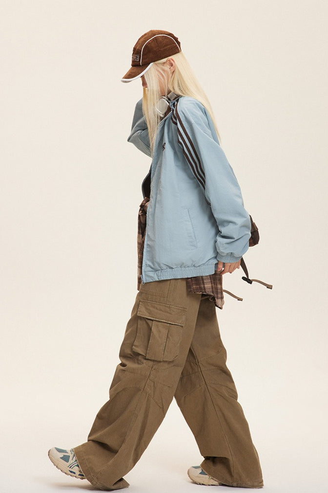 WW | Stand-Up Collar Color Combination Jacket
