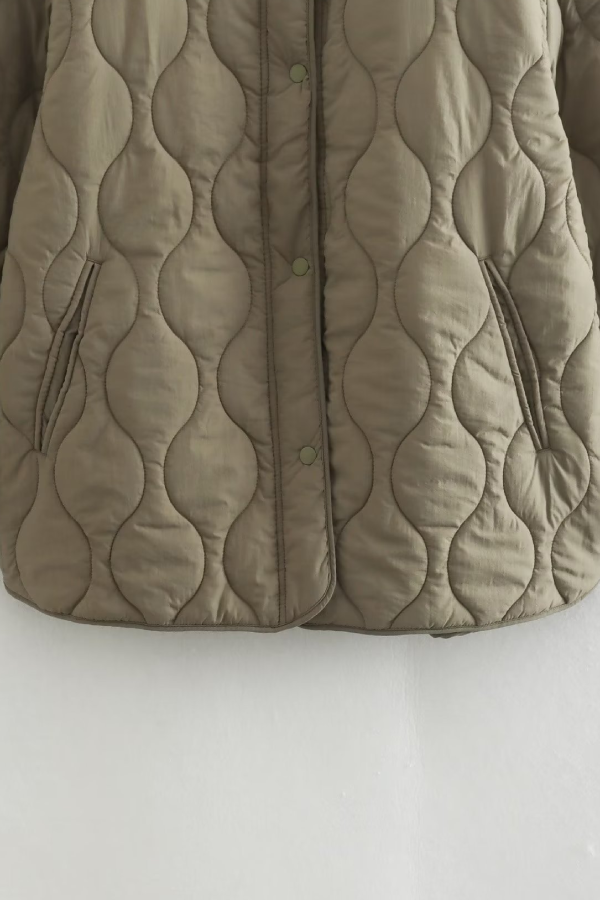 WW | Farbe Lockere Runde Hals Gepolsterte Jacke