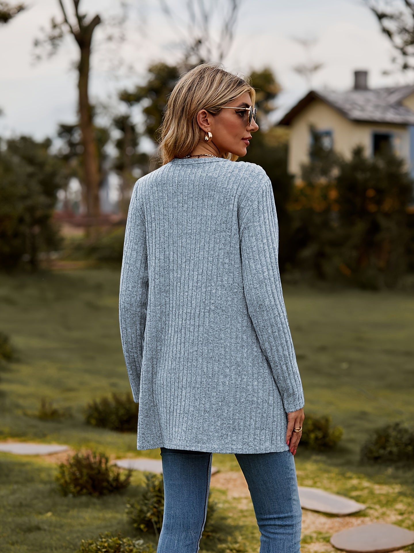 WW | Warm Ribbed Cotton Knitted Cardigan for Women - Perfect for Casual Days