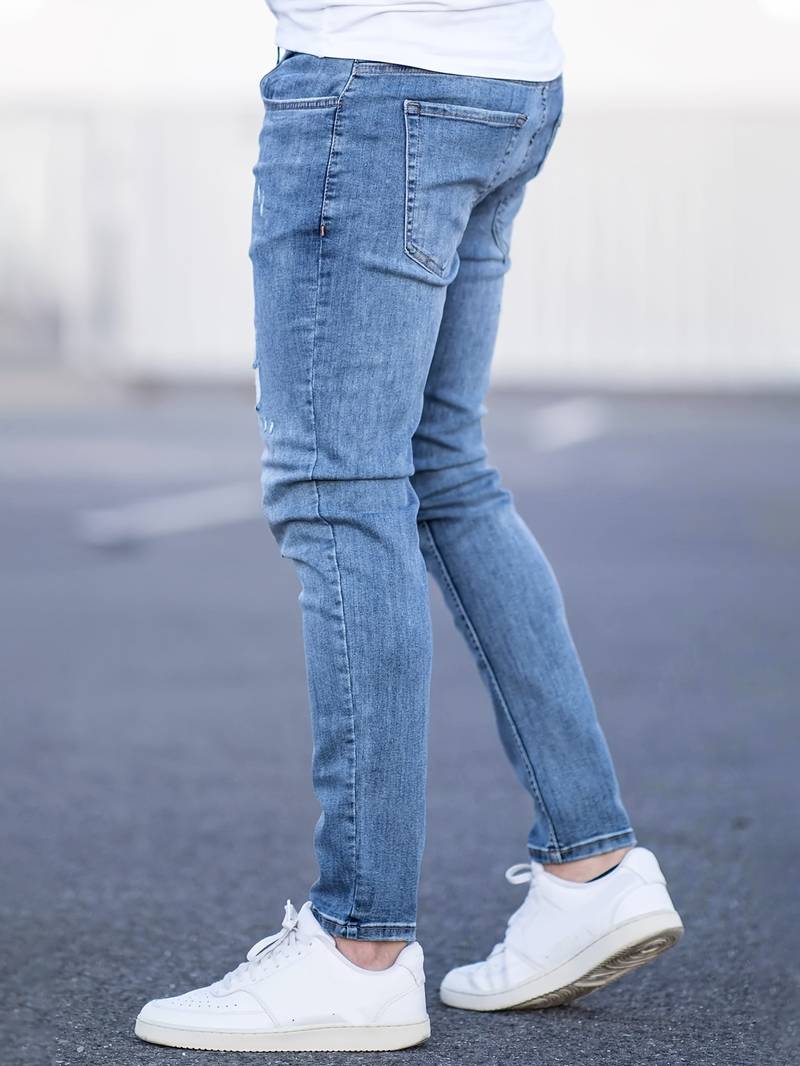 WW | Skinny Fit Jeans with Rips - Stretch Denim Pants for Everyday & Streetwear Style