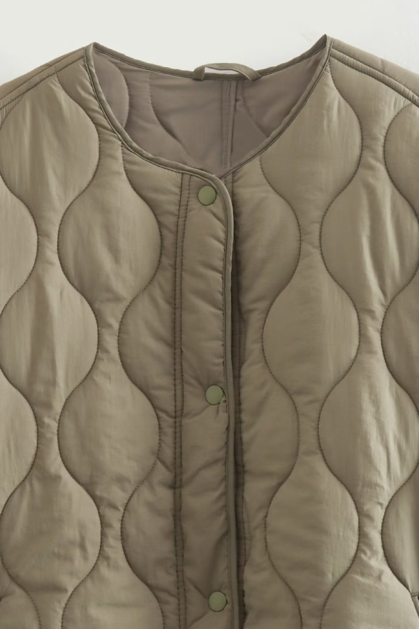 WW | Farbe Lockere Runde Hals Gepolsterte Jacke