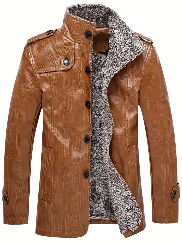 WW | Herrenlederjacke mit Fleece-Futter
