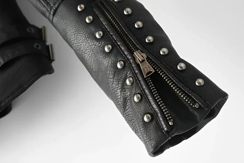 WW | Lederjacke mit Stickerei