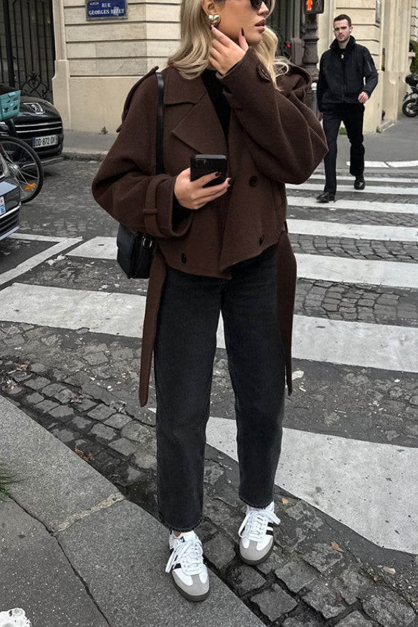 WW | Reversible Temperament Double-Breasted Wool Coat