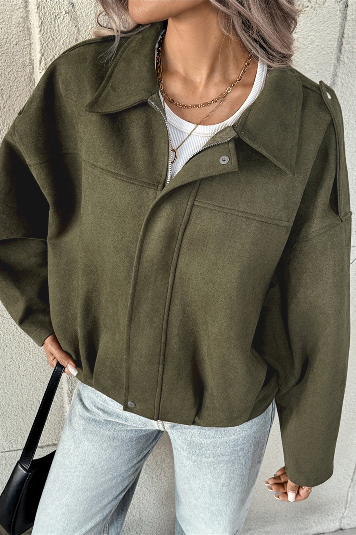 WW | Suede-Look Bomber Jacket