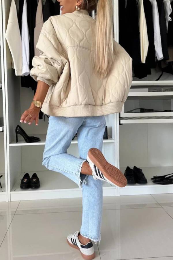 WW | Collar Snap Down Long Sleeve Jacket