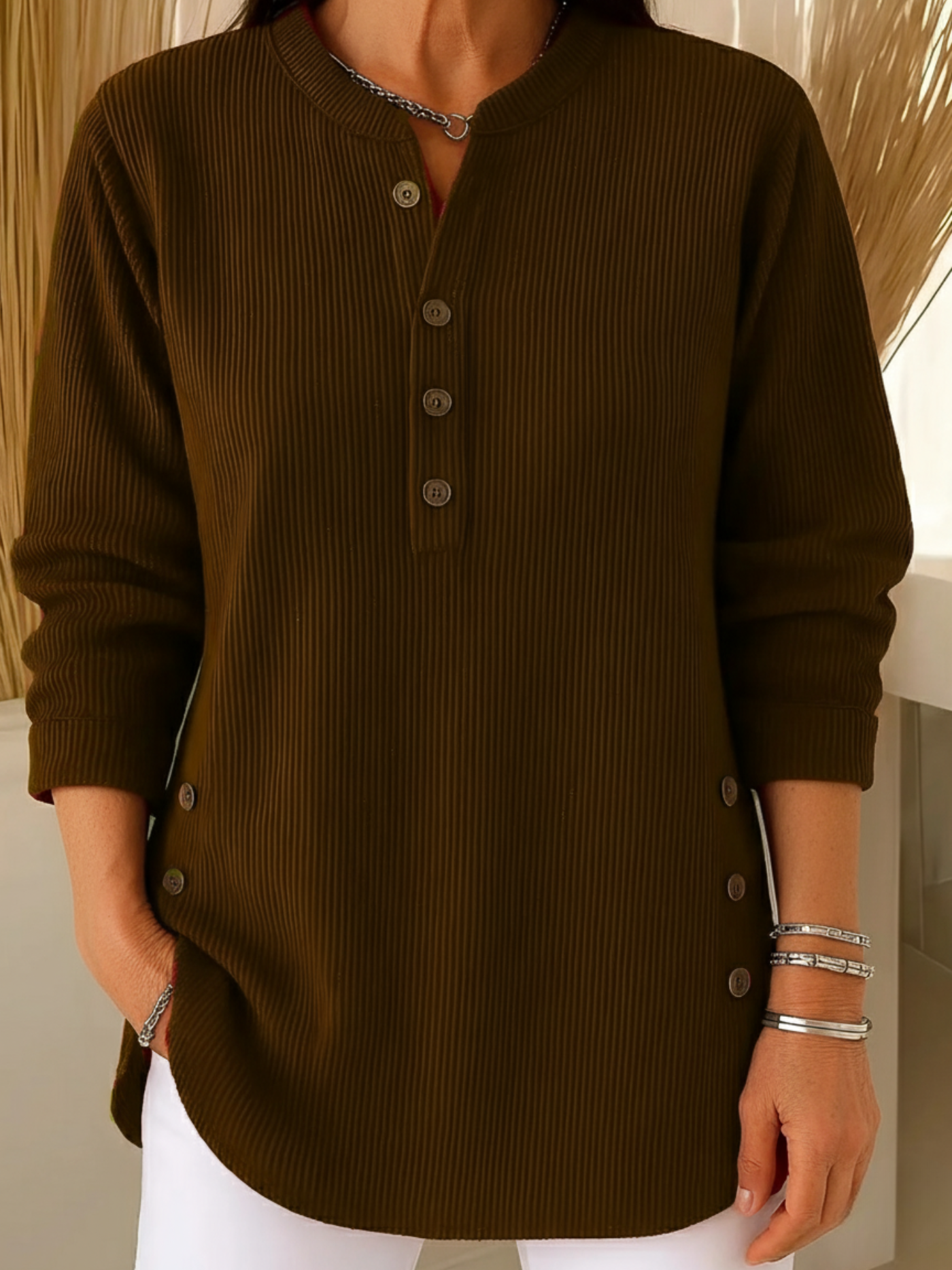 WW | Cozy Pullover with Chic Button Detail