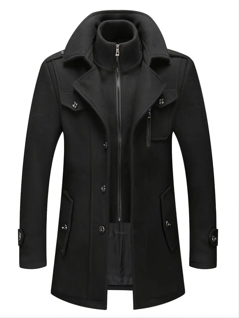 WW | Men's Thick Double-Breasted Wool Coat - Perfect for Everyday Wear