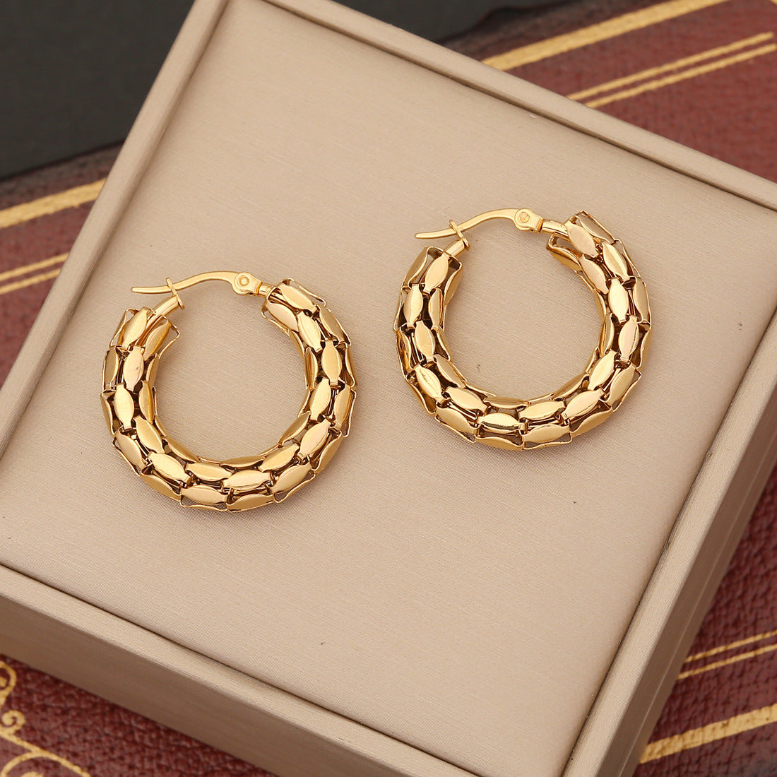 WW | Metal Exaggerated Stainless Steel Stud Earrings