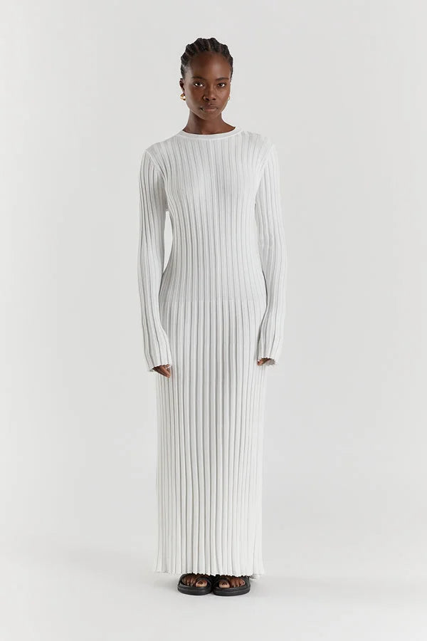 Elodie | Round Neck Midi Sweater Dress