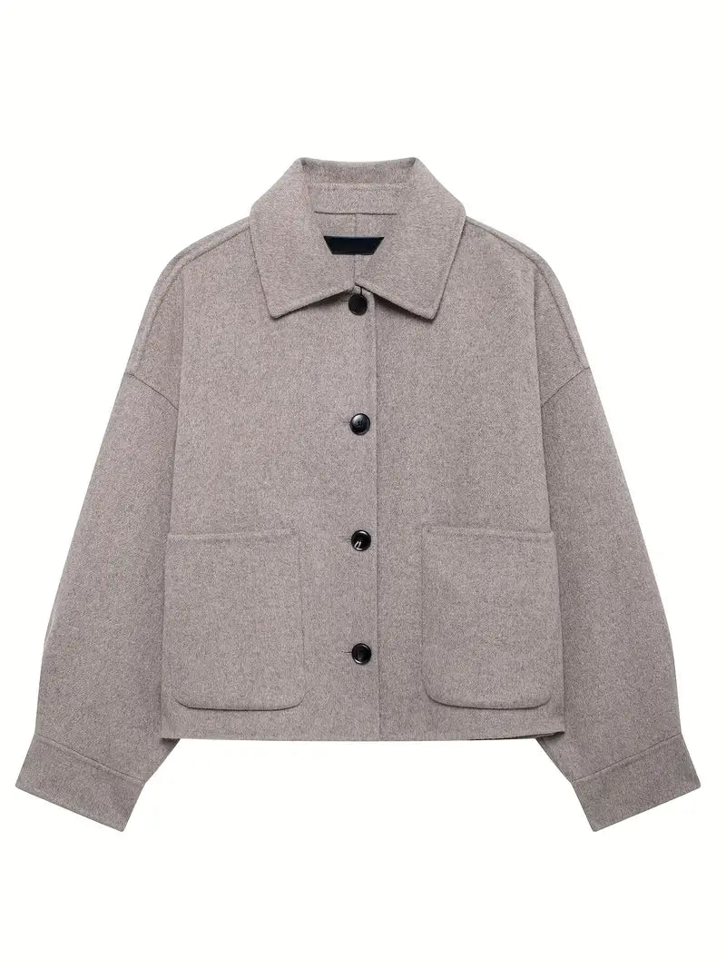 WW | Wollmischjacke - Minimalistisches Design - Boxy Fit - Moderne Schicht
