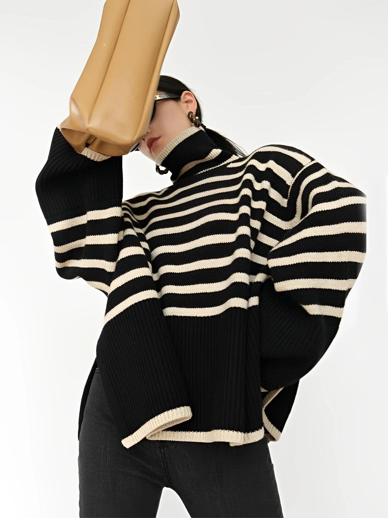 WW | Oversize-Rollkragenpullover aus Baumwoll für Damen - Perfekt für Freizeit-Tage